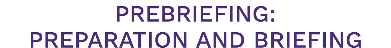 Prebriefing: Preparation and Briefing