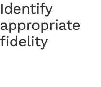 Identify appropriate fidelity 