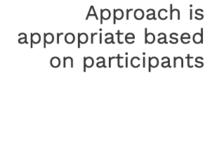 Approach is appropriate based on participants