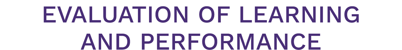 Evaluation of Learning and Performance